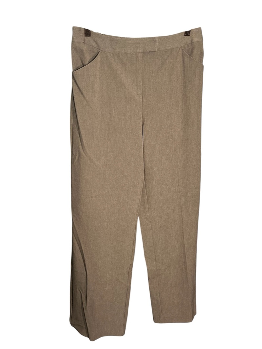 Susan Graver Taupe Straight-Leg Trousers